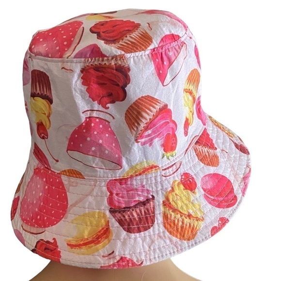 Printed Bucket Hat Pink & White Barbicore Print M/L 3” B… - Picture 6 of 8